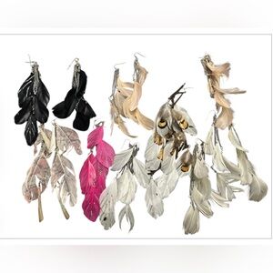 Elegant Feather Drop Earrings bundle